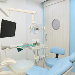 Dentist office is designed of blue color